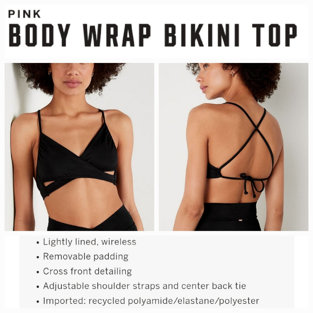 Victoria's Secret Pink Body Wrap Bikini Swim Top Xsmall